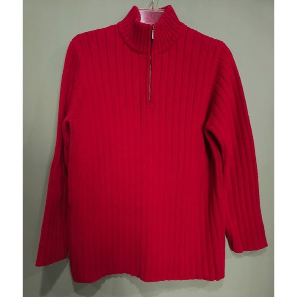 Lauren Ralph Lauren Heavy Ribbed Cotton‎ Sweater, Red, Size XL